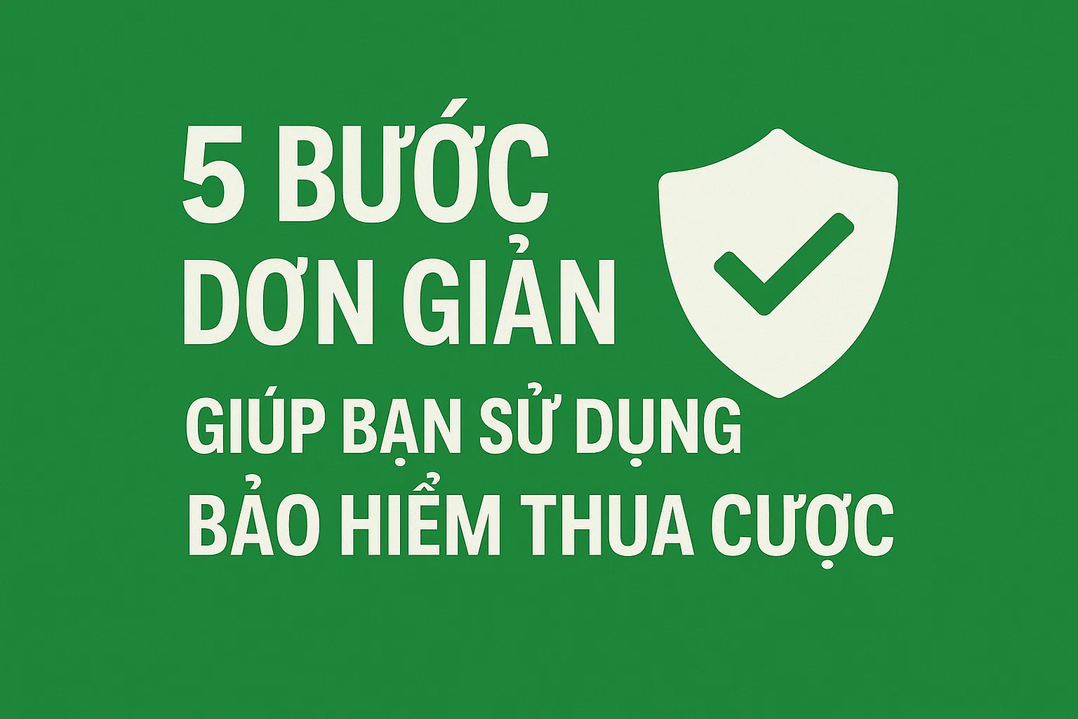 5 bước đơn giản giúp bạn sử dụng bảo hiểm thua cược